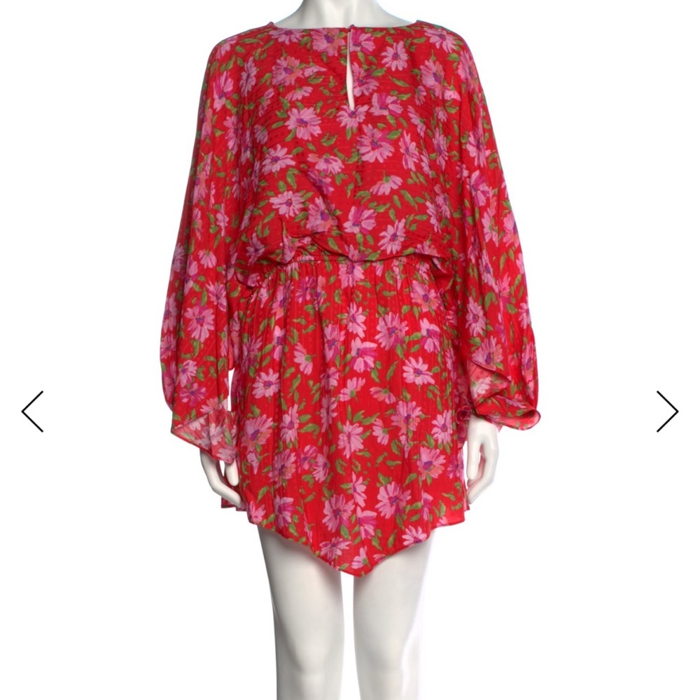 Floral Red and Pink Dress